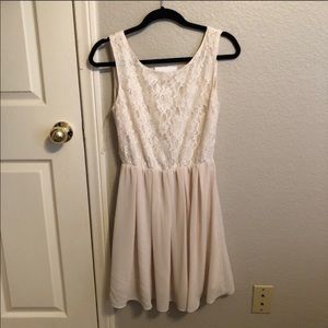 Cream dress with lace